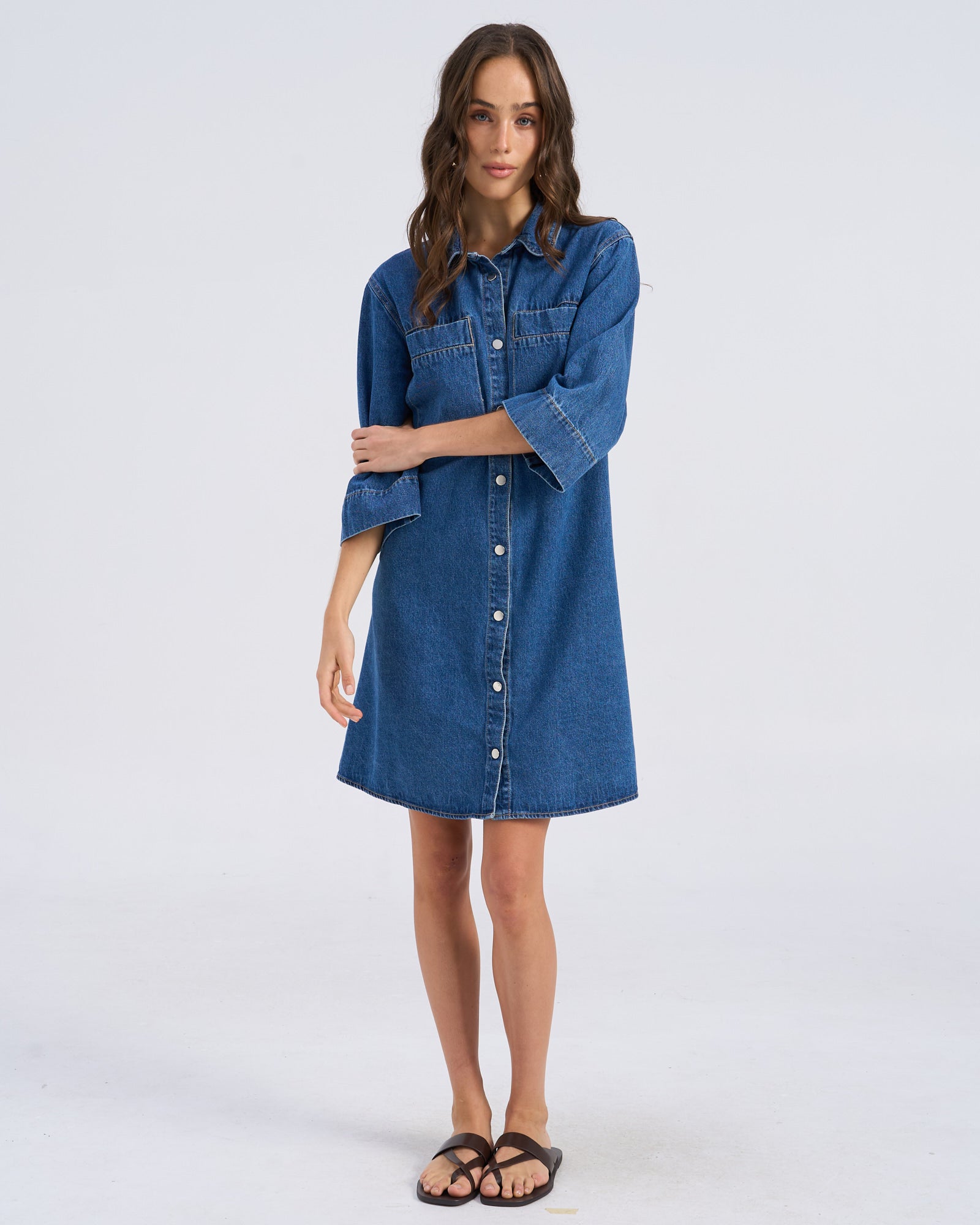 VMTOLKE DENIM SHIRT DRESS